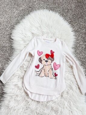 Colortree Sequin Puppy Valentine Sweater Size 4